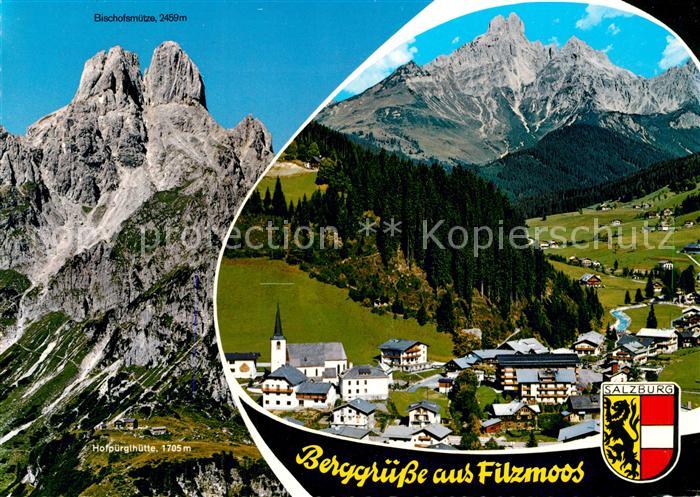 Filzmoos Bischofsmuetze und Hofpuerglhuette Fliegeraufnahme