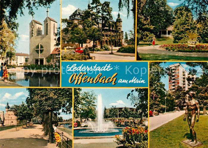 Offenbach Main Kirche Schloss Park Fontaene Skulptur