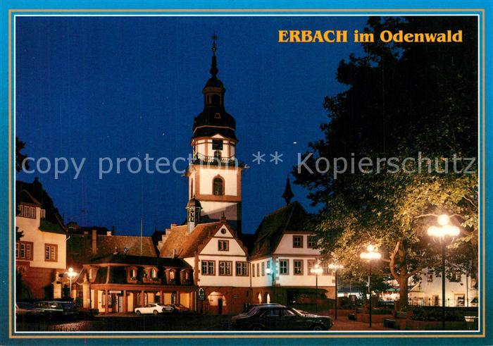 Erbach Odenwald Ev Stadtkirche und Rathaus