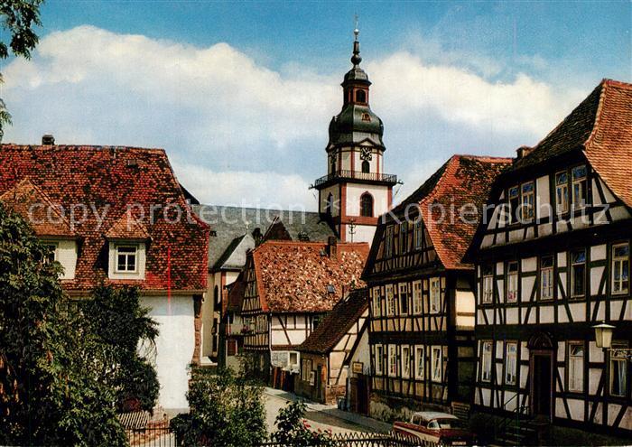 Erbach Odenwald Fachwerkhaeuser im Staedtel