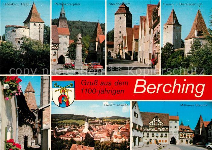 Berching Landsknecht und Halbturm Pettenkoferplatz Storchenturm Frauen und Biers