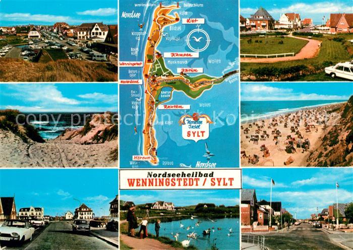 Wenningstedt Sylt Teilansichten Inselkarte Schwanenteich