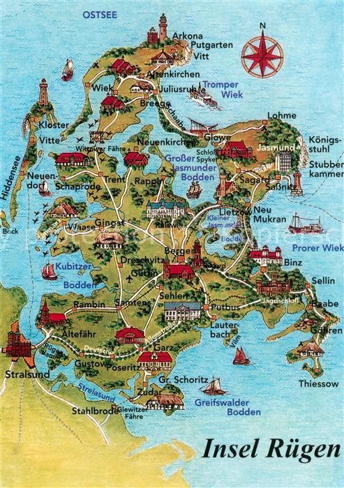 Bergen Ruegen Ortungskarte Altefaehr Rambin