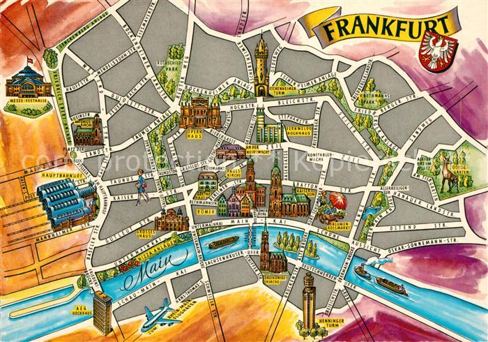 Frankfurt Main Ortungskarte Roemer Hauptbahnhof