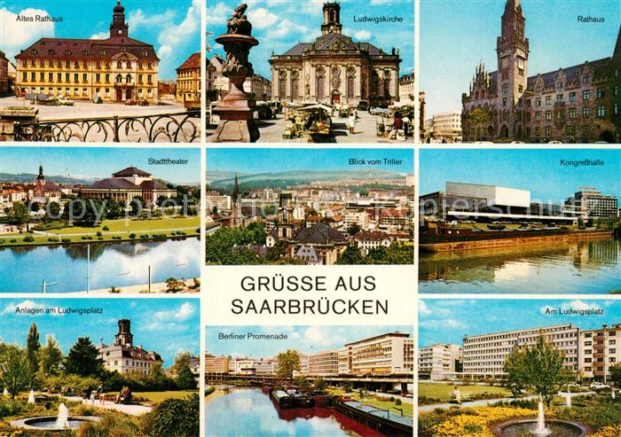 Saarbruecken Ludwigskirche Rathaus Berliner Promenade
