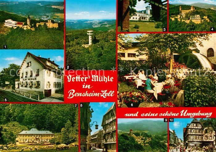 Zell Bensheim Vetters Muehle Burg Frankenstein Schloss Heiligenberg Marktplatz