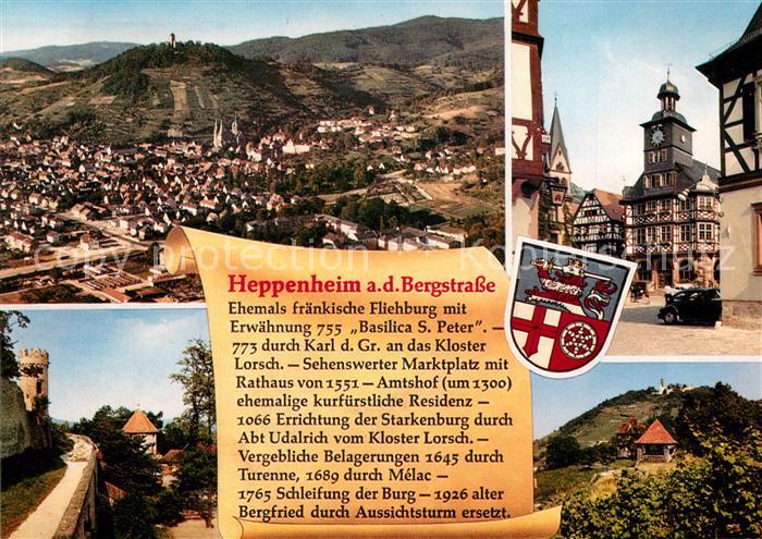 Heppenheim Bergstrasse Fliegeraufnahme
