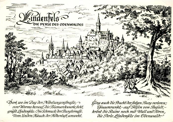 Lindenfels Odenwald Nach einem zeitgenoessischen Stich von Merian
