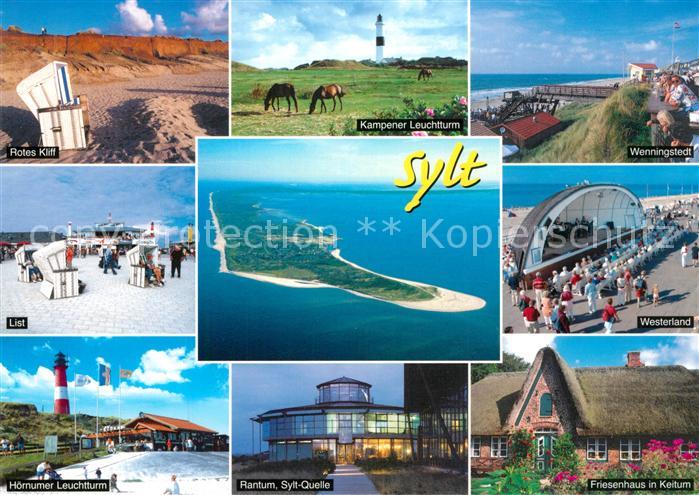 List Sylt Fliegeraufnahme Rotes Kliff Hoernumer Leuchtturm