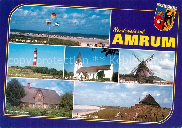 Amrum Muehle Nebel St. Clemenskirche Leuchtturm