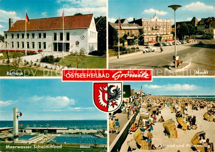 Groemitz Ostseebad Markt Rathaus Meerwasser-Schwimmbad