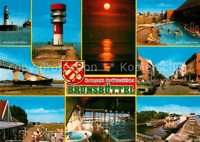 Brunsbuettel Mole Schleuseneinfahrt Kanalbruecke