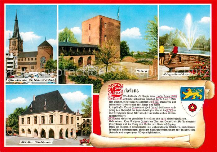 Erkelenz Kirche St. Lambertus Burg Ziegelweiher Rathaus