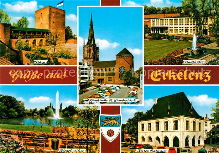 Erkelenz Burg Stadthalle Ziegelweiher Rathaus Kirche St. Lambertus