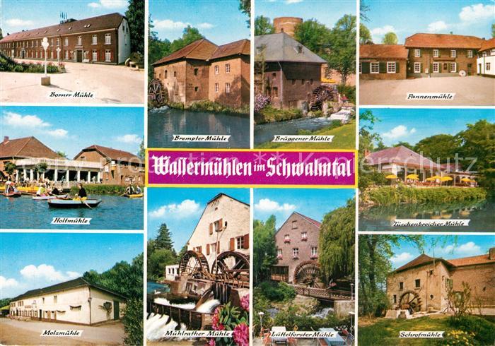 Schwalmtal Niederrhein Wassermuehlen Borner Muehle Holtmuehle Pannenmuehle Schro