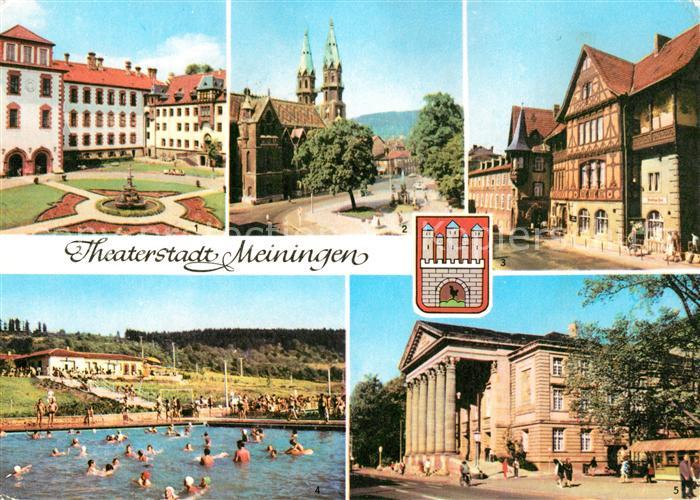 Meiningen Thueringen Schloss Schwimmbad Stadtkirche Theater Henneberger Haus