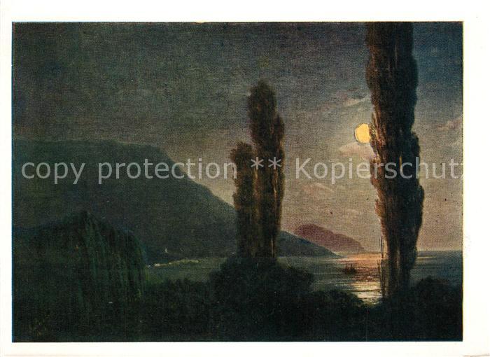 Jalta Yalta Krim Crimea Kuenstlerkarte I. K. Ajwasowski