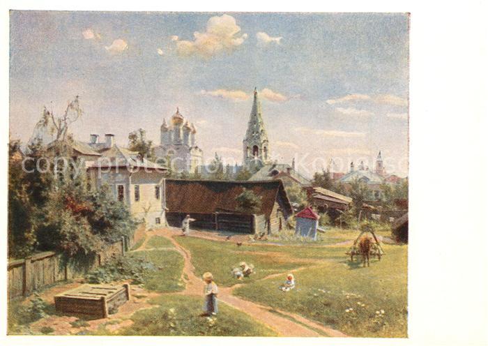 Kuenstlerkarte Moskauer Hof Künstler W. D. Polenow