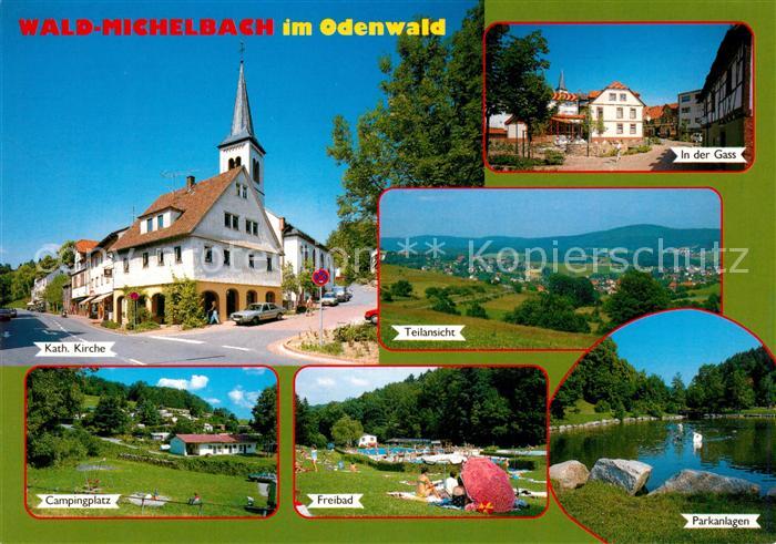 Waldmichelbach Kath Kirche In der Gass Teilansicht Camping Freibad Parkanlagen