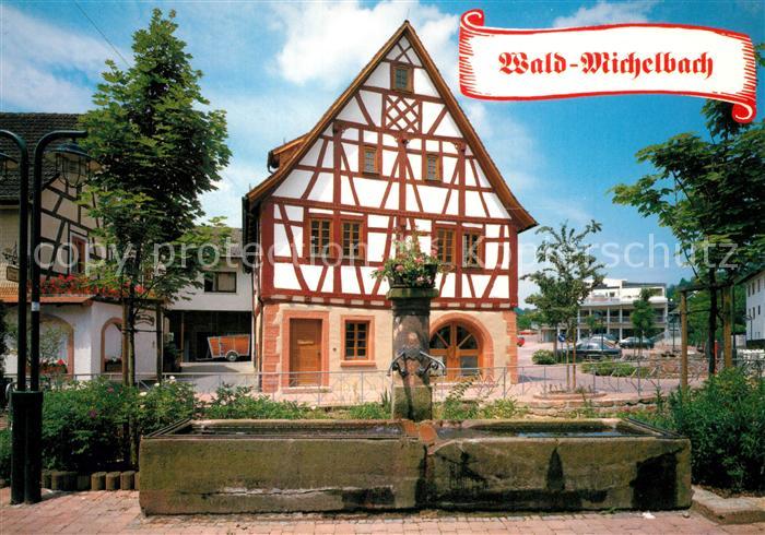 Waldmichelbach Brunnen Fachwerkhaus