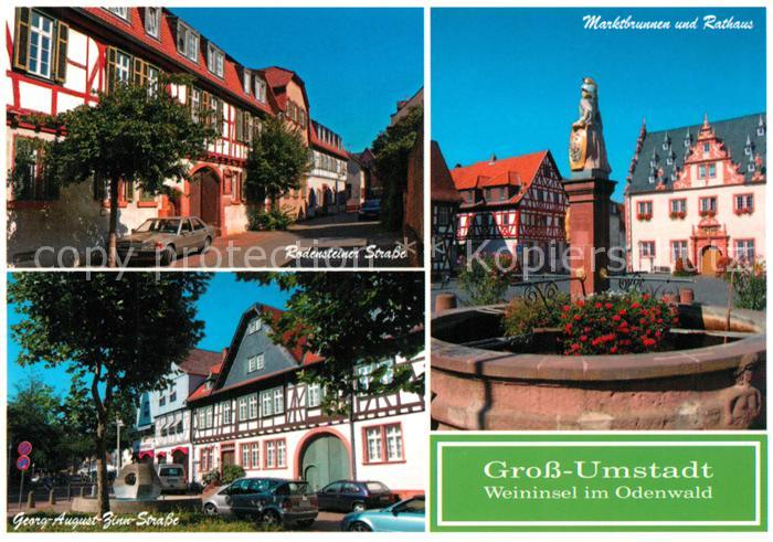 Gross-Umstadt Rodensteiner Strasse Marktbrunnen Rathaus Georg August Zinn Strass