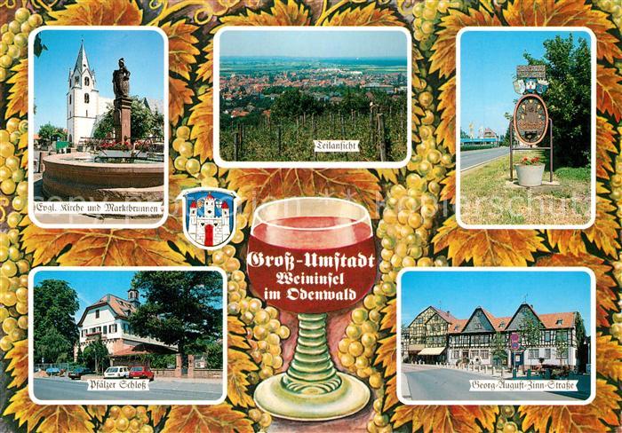 Gross-Umstadt Ev Kirche Marktbrunnen Panorama Pfaelzer Schloss Georg August Zinn