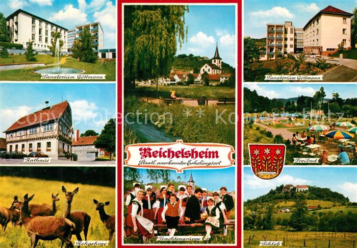 Reichelsheim Odenwald Sanatorium Goettmann Rathaus Rehgehege Trachtengruppe Frei