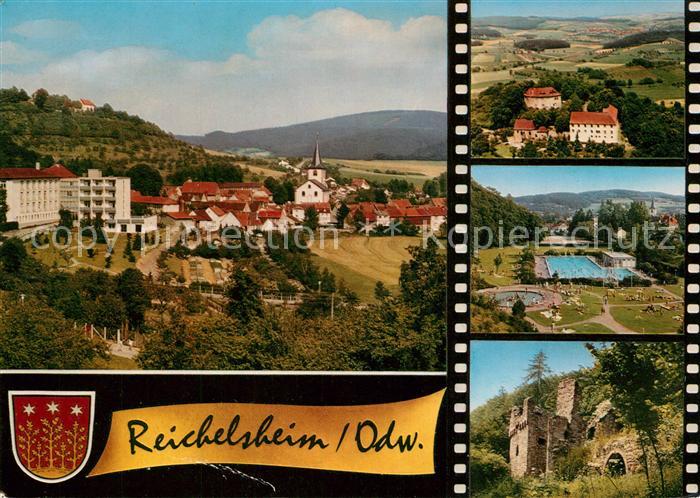 Reichelsheim Odenwald Panorama Schloss Freibad Ruine