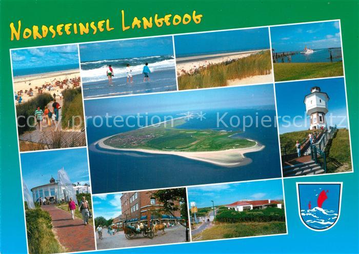 Langeoog Nordseebad Strandpartien Leuchtturm Duenen Fliegeraufnahme