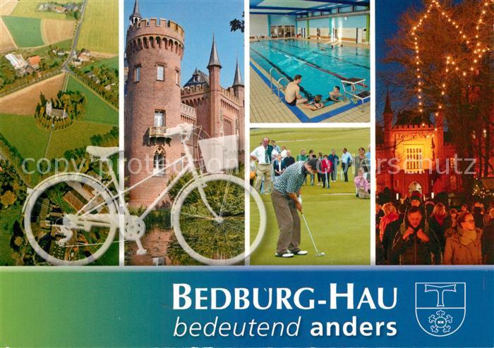 Bedburg-Hau Fliegeraufnahme Schloss Hallenbad Golf