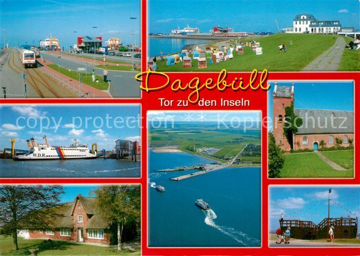 Dagebuell Faehrhafen Strand Faehrschiff Fliegeraufnahme Schloss