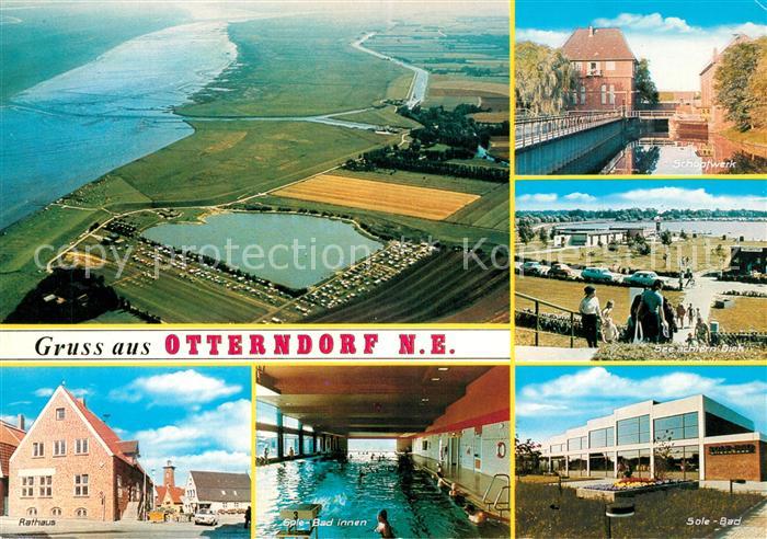 Otterndorf Niederelbe Fliegeraufnahme Schoepfwerk Rathaus Solebad Strand