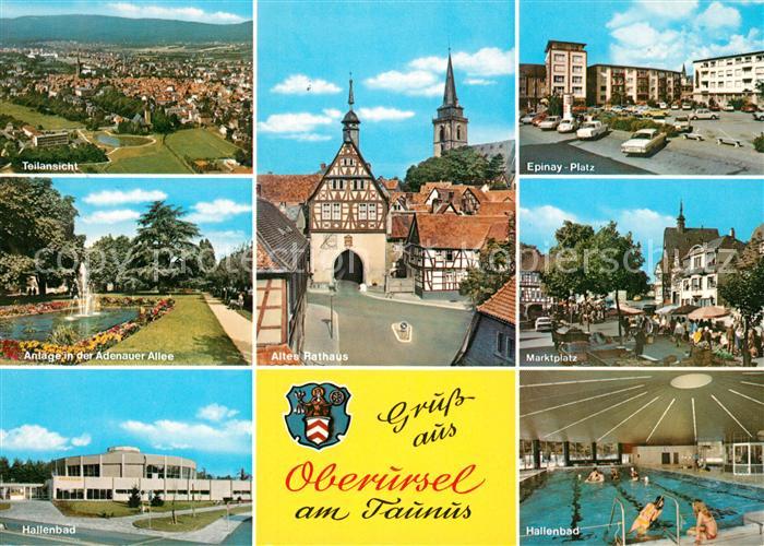 Oberursel Taunus Fliegeraufnahme Adenauer Allee Anlagen Altes Rathaus Epinay Pla