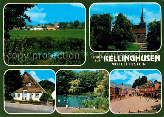 Kellinghusen Teilansichten Kirche Schwanenteich Marktplatz