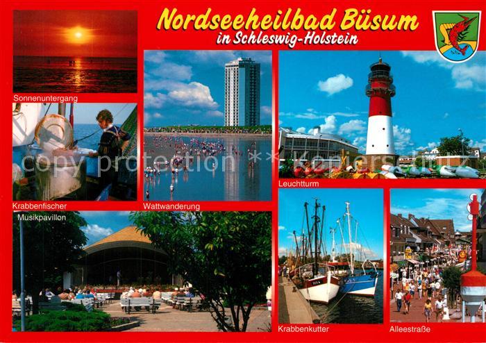 Buesum Nordseebad Krabbenfischer Wattwanderung Leuchtturm Musikpavillon Krabbenk