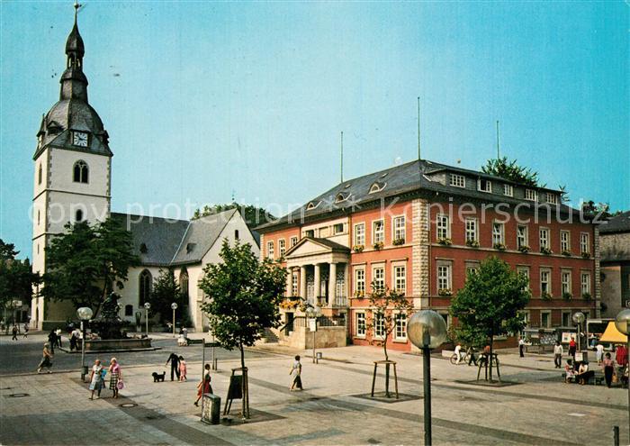 Detmold Marktplatz mit Rathaus und Erloeserkirche