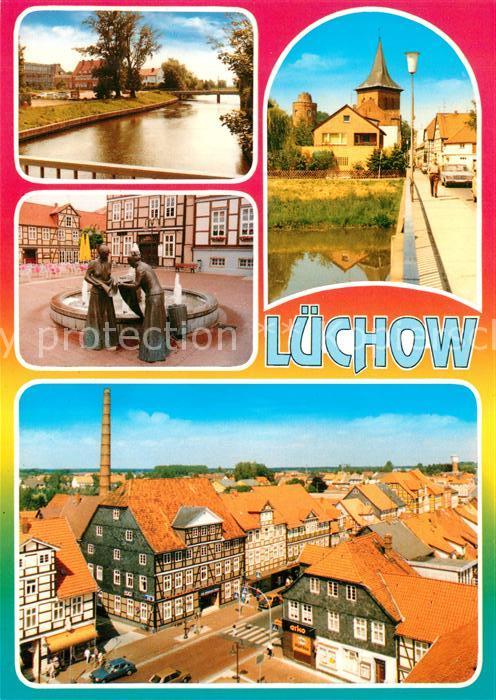 Luechow-Dannenberg Flusspartie Markt Brunnen Stadtblick