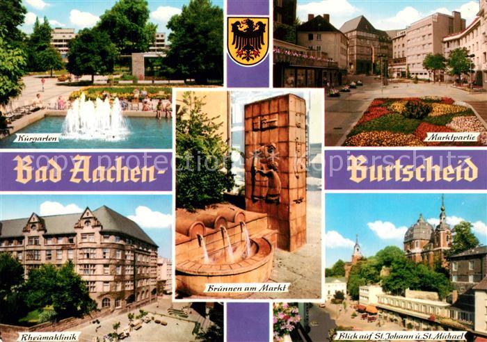 Burtscheid Aachen Kurgarten Marktpartie Rheumaklinik Brunnen St Johann und St Mi