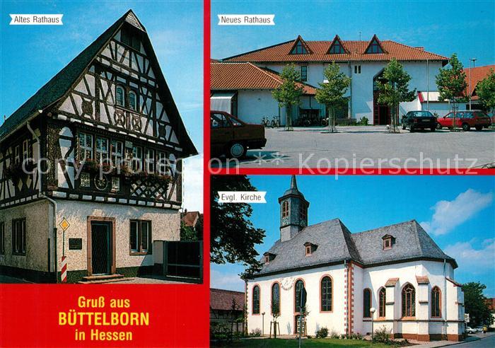 Buettelborn Altes Rathaus Neues Rathaus Kirche