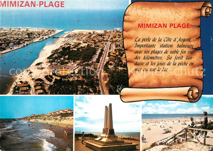 Mimizan Landes Vue generale Le monument les Ailes la Plage Nord descente vers la