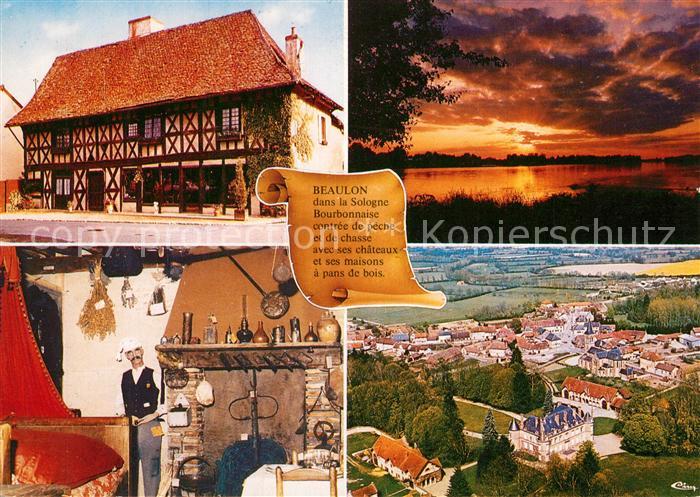 Beaulon Maison a pans de bois Coucher de soleil sur l’Allier Musee de la Sologne