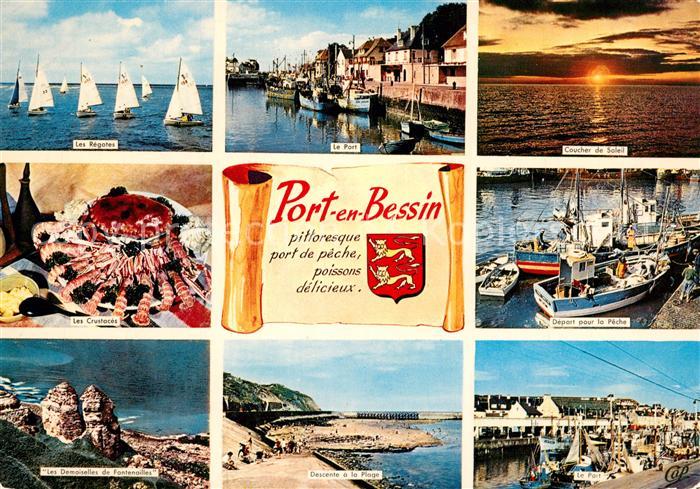 Port-en-Bessin Les Regates Le Port Coucher de Soleil Les Crustaces Depart pour l