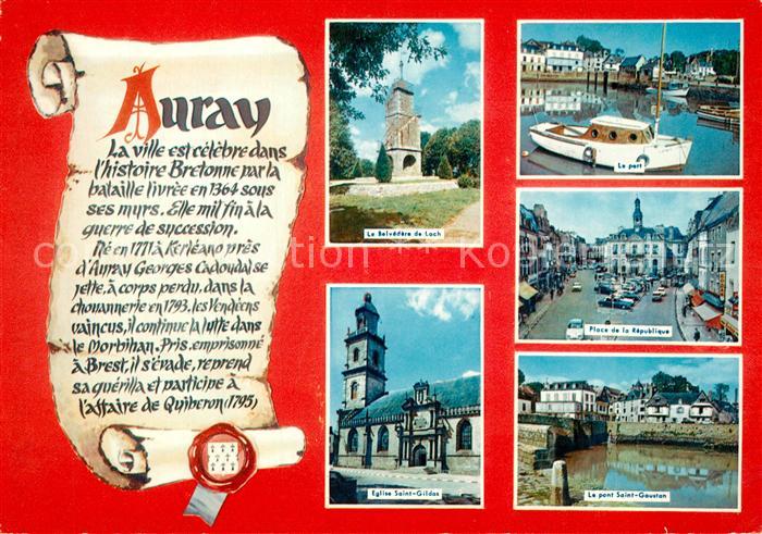 Auray Le Belvedere de Loch Eglise Saint Gildas Le port Place de la Republique Le