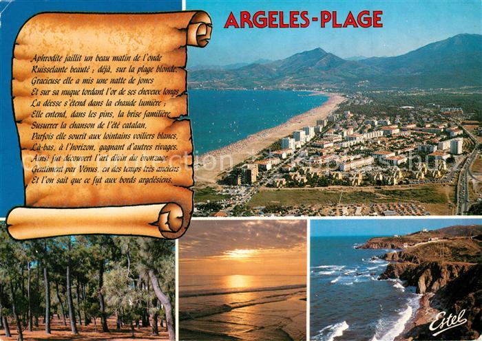 Argeles Plage Vue aerienne de la ville et de la plage