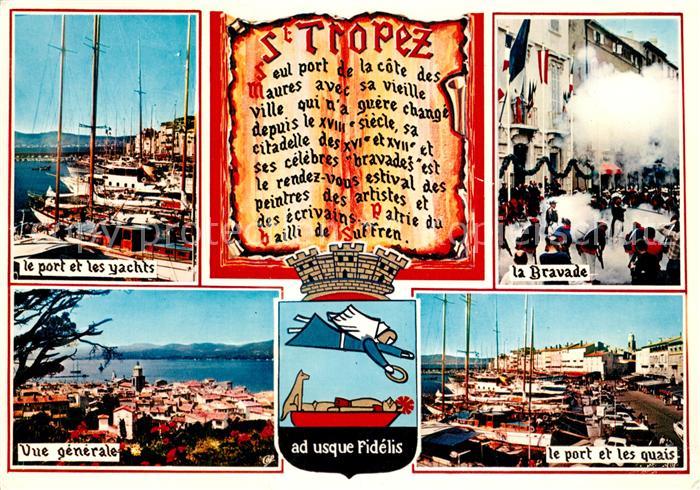 Saint Tropez Var Le port et les yachts La Bravade Vue generale Le port et les qu