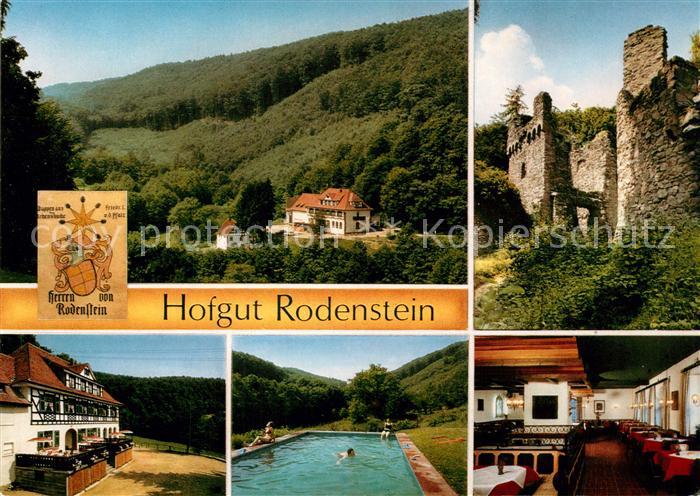 Reichelsheim Odenwald Hofgut Rodenstein Gaststaette Burgruine Schwimmbad