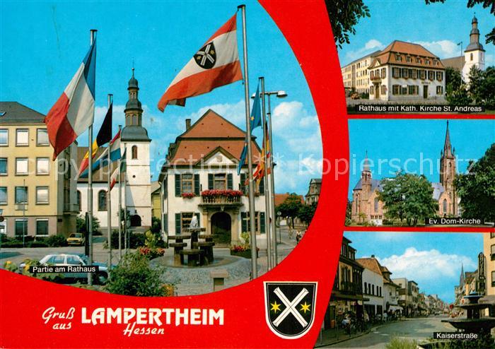 Lampertheim Bergstrasse Rathauspartie Kath Kirche St Andreas Ev Domkirche Kaiser