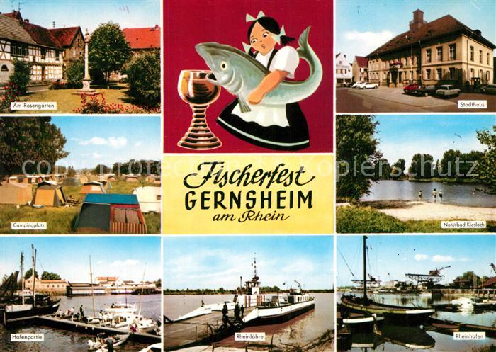 Gernsheim Rosengarten Camping Hafen Rheinfaehre Stadthaus Naturbad Kiesloch Rhei