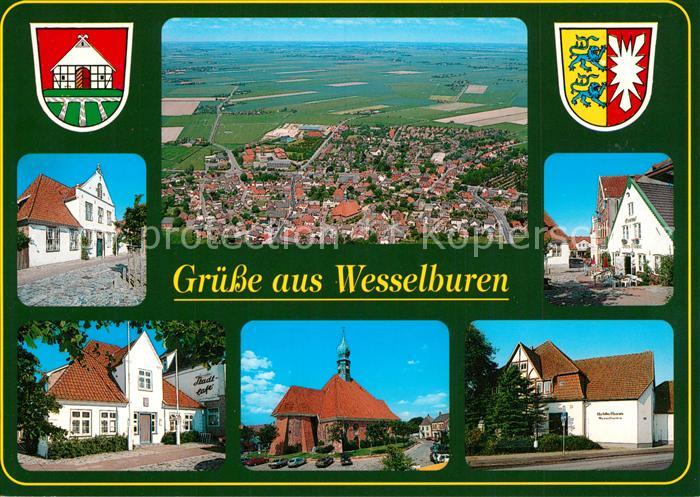 Wesselburen Fliegeraufnahme Wohnhaeuser Wappen