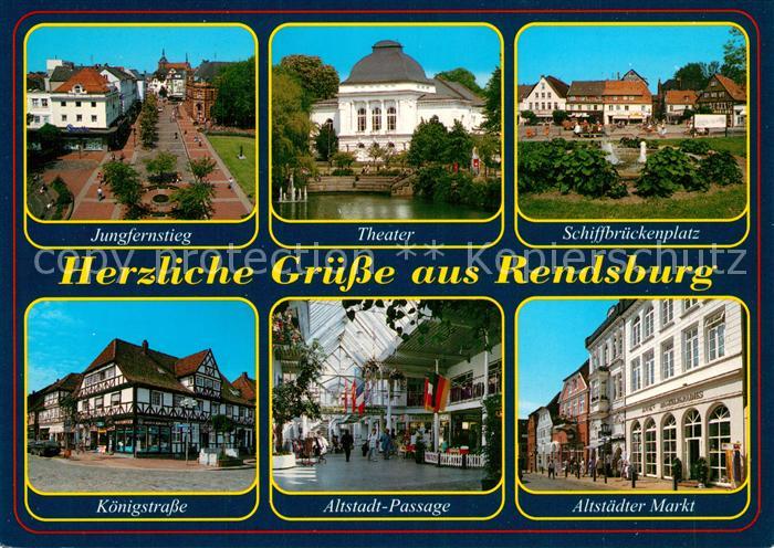 Rendsburg Jungfernstieg Theater Schiffbrueckenplatz Markt Passage Koenigstrasse
